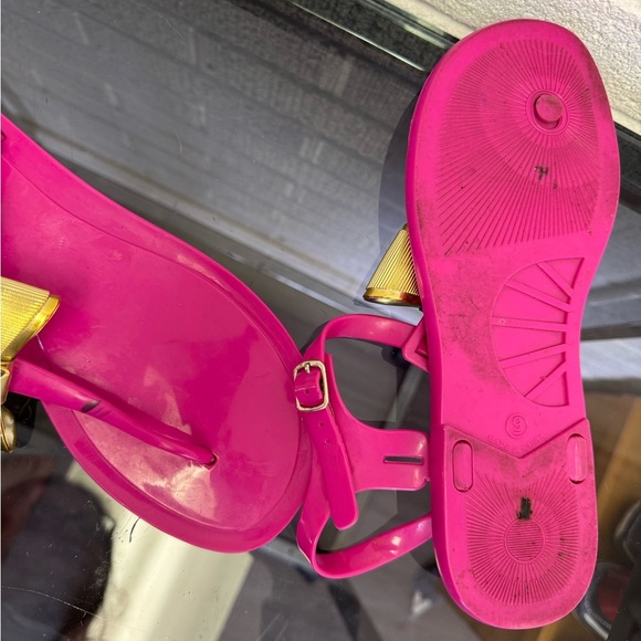 Kate Spade Pink and Gold T-Strap Sandals - Picture 11 of 11